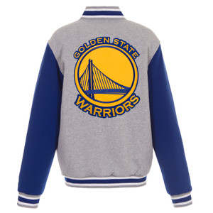 Golden State Warriors JH Design Two-Tone Reversible Fleece Jacket - Gray/Royal Golden State Warriors JH Design Two-Tone Reversible Fleece Jacket - Gray/Royal