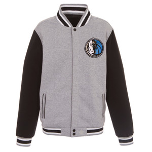 Dallas Mavericks JH Design Two-Tone Reversible Fleece Jacket - Gray/Black Dallas Mavericks JH Design Two-Tone Reversible Fleece Jacket - Gray/Black