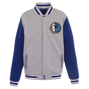 Dallas Mavericks  JH Design Two-Tone Reversible Fleece Jacket - Gray/Royle