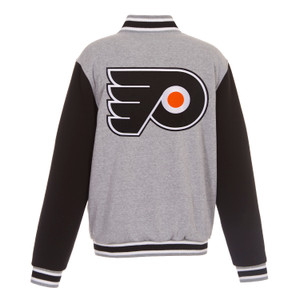 NHL Philadelphia Flyers JH Design Two-Tone Reversible Fleece Jacket - Gray/Black NHL Philadelphia Flyers JH Design Two-Tone Reversible Fleece Jacket - Gray/Black