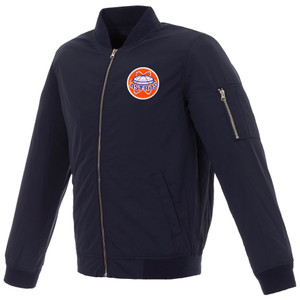 Houston Astros JH Design Vintage Logo Lightweight Nylon Bomber Jacket – Navy