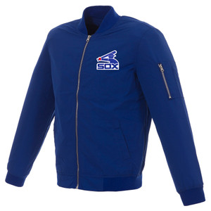 Chicago White Sox  Vintage Logo  JH Design Lightweight Nylon Bomber Jacket – Royal