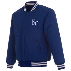 MLB Kansas City Royals  JH Design -  Reversible Wool Jacket Embroidered Logos Royal