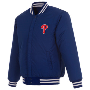 Philadelphia Phillies Wool Jacket Front Embroidered Logos Royal JH Design Philadelphia Phillies Wool Jacket Front Embroidered Logos Royal JH Design