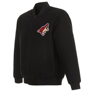 Arizona Coyotes Reversible Wool Jacket Embroidered Logos - JH Design- Black Arizona Coyotes Reversible Wool Jacket Embroidered Logos - JH Design- Black