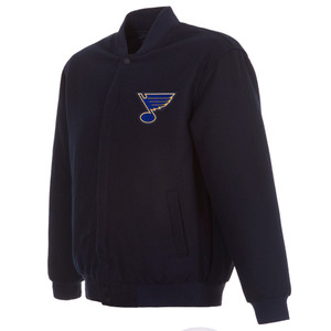 Louis Blues JH Design Reversible Jacket Embroidered Logos Navy Louis Blues JH Design Reversible Jacket Embroidered Logos Navy