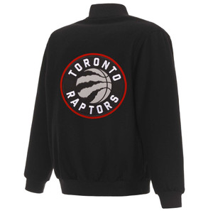Toronto Raptors Reversible Wool Jacket Embroidered Logos JH Design - Black Toronto Raptors Reversible Wool Jacket Embroidered Logos JH Design - Black