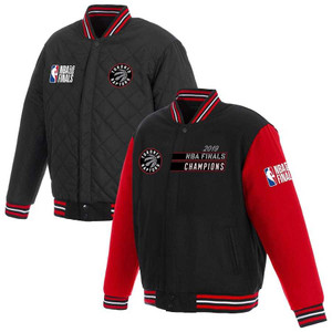 Toronto Raptors Reversible Champion Wool Jacket Embroidered Logos JH Design - Black Toronto Raptors Reversible Champion Wool Jacket Embroidered Logos JH Design - Black
