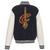 Cleveland Cavaliers Reversible Fleece Jacket with Faux Leather Sleeves - Black/White by JH Design