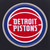Detroit Pistons Reversible Fleece Jacket with Faux Leather Sleeves - Navy/White by JH Design