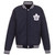 Toronto Maple Leafs Reversible Fleece Jacket with Faux Leather Sleeves – Navy/White by JH Design