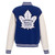 Toronto Maple Leafs Reversible Fleece Jacket with Faux Leather Sleeves – Royal/White by JH Design