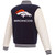 Denver Broncos - JH Design Reversible Fleece Jacket with Faux Leather Sleeves - Navy/White
