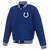 Indianapolis Colts - JH Design Reversible Fleece Jacket with Faux Leather Sleeves - Royal/White