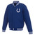 Indianapolis Colts  JH Design Reversible Fleece Jacket with Faux Leather Sleeves - Royal/White