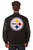 NFL Pittsburgh Steelers  JH Design Wool & Leather Reversible Jacket w/ Embroidered Logos - Black NFL Pittsburgh Steelers  JH Design Wool & Leather Reversible Jacket w/ Embroidered Logos - Black