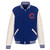 Chicago Cubs  JH Design Reversible Fleece Jacket with Faux Leather Sleeves   Royal /White