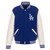 Los Angeles Dodgers JH Design Reversible Fleece Jacket with Faux Leather Sleeves Royal /White