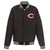 Cincinnati Reds  JH Design Reversible Fleece Jacket with Faux Leather Sleeves - Black/White