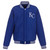 Kansas City Royals - JH Design Reversible Fleece Jacket with Faux Leather Sleeves - Royal/White