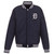 Detroit Tigers - JH Design Reversible Fleece Jacket with Faux Leather Sleeves - Navy/White Detroit Tigers - JH Design Reversible Fleece Jacket with Faux Leather Sleeves - Navy/White