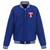Texas Rangers - JH Design Reversible Fleece Jacket with Faux Leather Sleeves - Royal/White