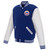 New York Mets Vintage Logos JH Design Reversible Fleece Jacket with Faux Leather Sleeves - Royal/White