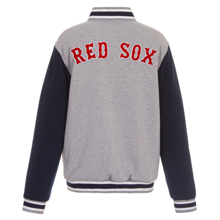 Boston Red Sox  JH Design Two Tone Reversible Fleece Jacket - Gray/Navy