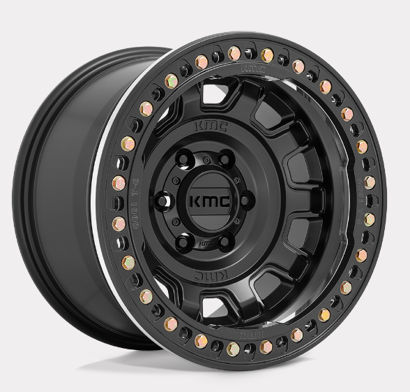KMC Wheels KM236 Tank Beadlock 17x9 in Satin Black