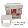 HD Clips: 1/16" joint, 1/8"-1/2" Tile, Bag of 2200 pcs