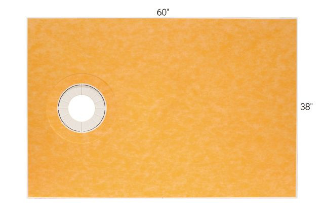 Shower Tray 38''x60'' off center drain - end height 1-1/2''