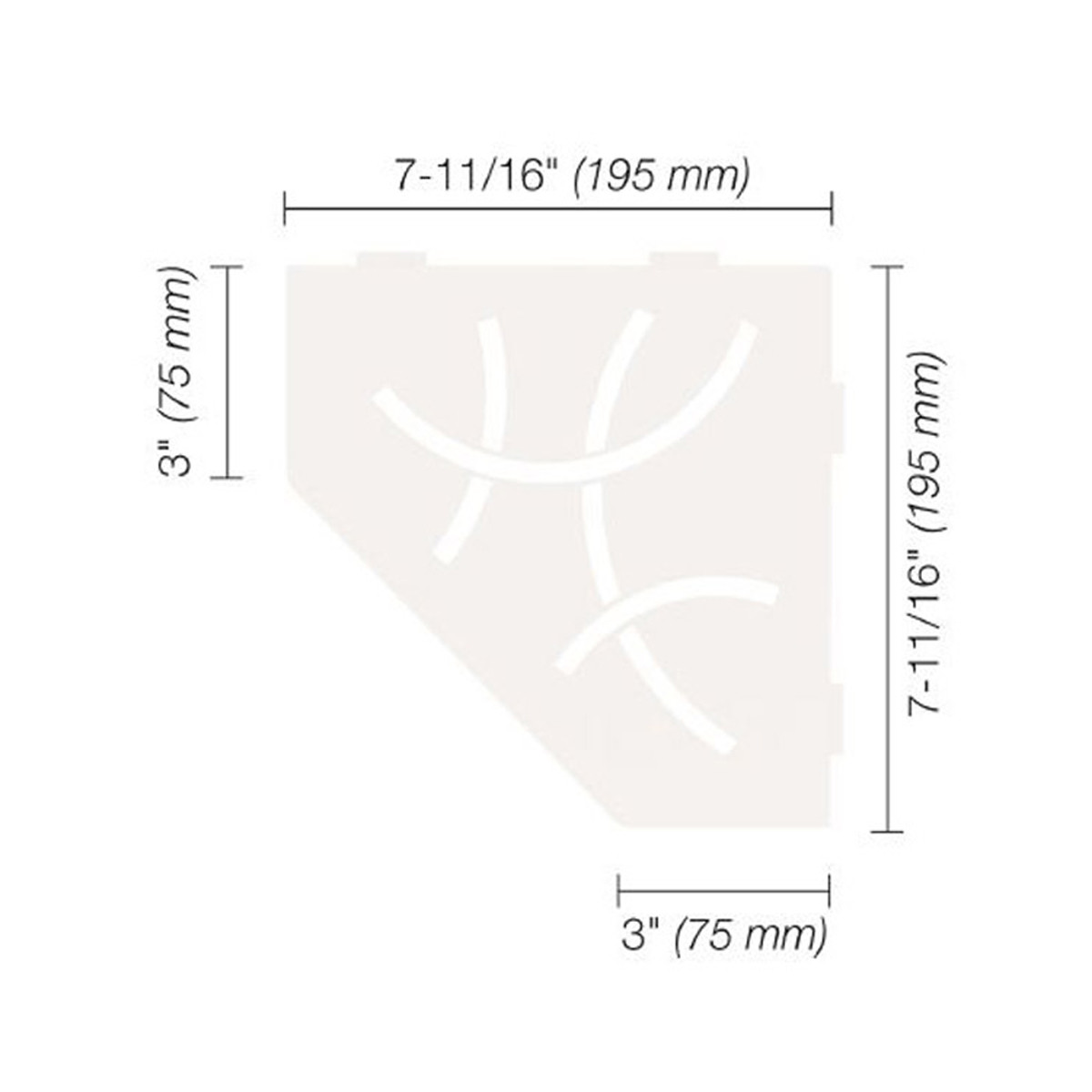 Corner Shelf "Matte White Curve Pentagon"