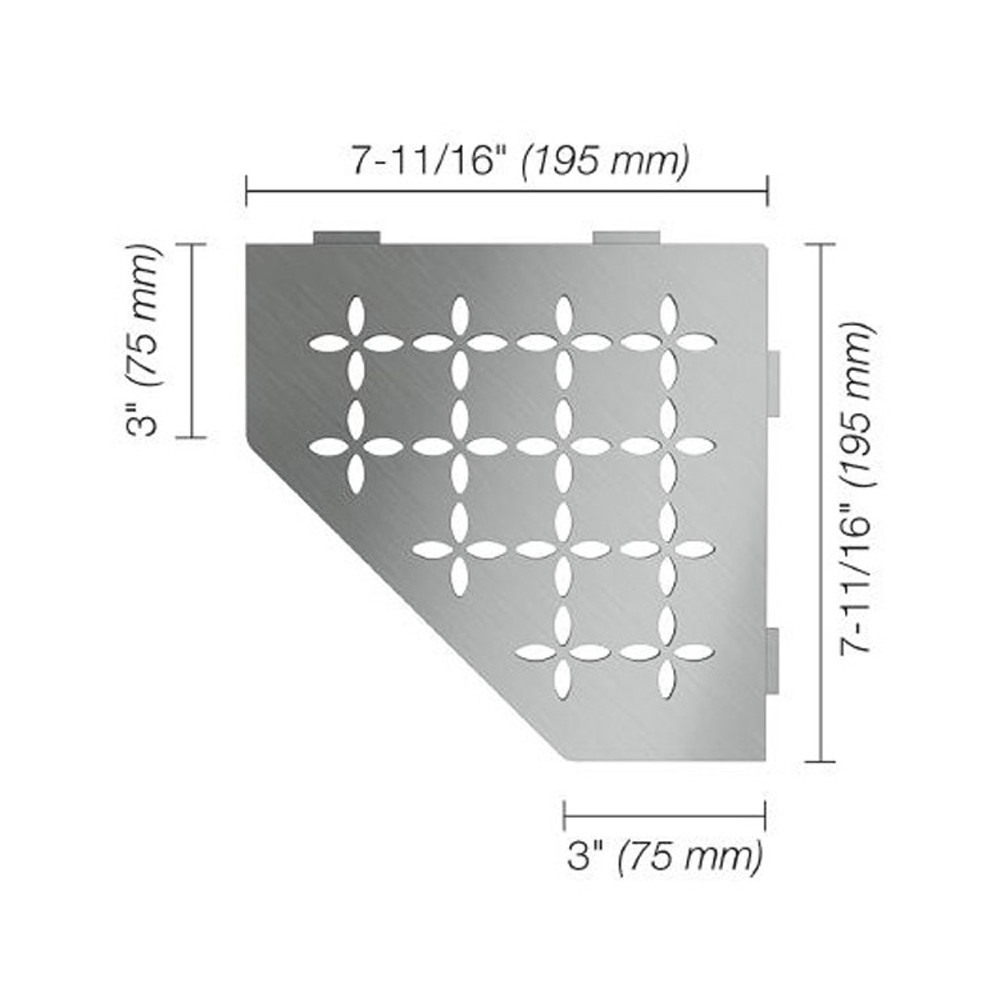 Corner Shelf "Stainless Steel Floral Pentagon"
