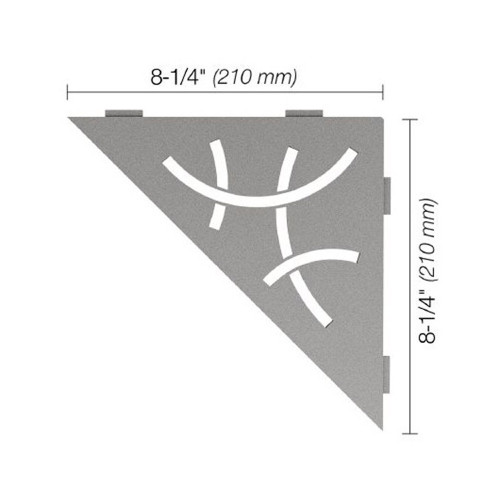 Corner Shelf "Stone Grey Curve Triangle"