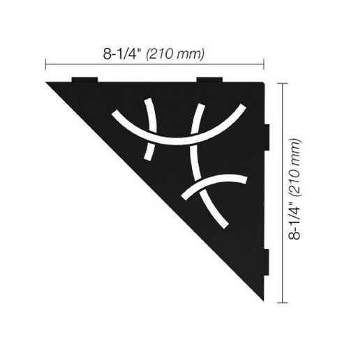 Corner Shelf "Matte Black Curve Triangle"