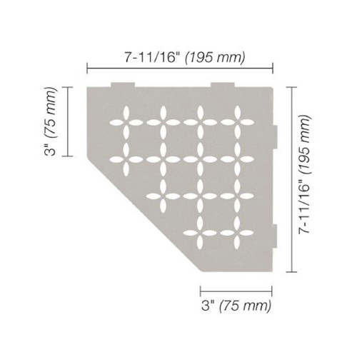 Corner Shelf "Greige Floral Pentagon"