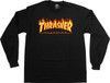 THRASHER Flame L/S LARGE  BLACK/YEL