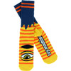 Toy Machine Sect Eye Stripe Crew Socks Yellow Navy OneSize