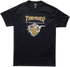 THRASHER FIRST COVER SS TSHIRT LARGE  BLACK/GOLD