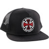 Independent 2 Color T/C Hat Black White Red Snapback