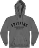 SPITFIRE BURN DIVISION HOODED SWEATSHIRT LARGE  CHARCOAL/BLACK