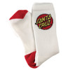 Santa Cruz Logo Socks 2 Pair Bundle White Red OneSize Crew