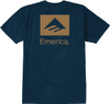 Emerica Brand Combo SS Tshirt Navy Gold