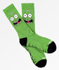 Primitive Pickle Rick and Morty Crew Socks Green OneSize