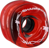 SHARK DNA 72mm 78a TRANS.RED/WHT WHEELS SET
