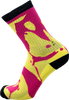 PSOCKADELIC PMERICA CREW SOCKS YEL/PINK/BLK