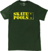 LOWCARD SKATE POOLS SS TSHIRT XLARGE FOREST GREEN/YEL