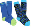 Kids Merino Ski 2pk Socks Black Blue