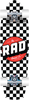 RAD RETRO ROLLER SKATEBOARD COMPLETE 7.9X28 CHECKERS BLK/WHT