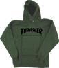 THRASHER SKATE MAG HOODED SWEATSHIRT SMALL ARMY/BLK